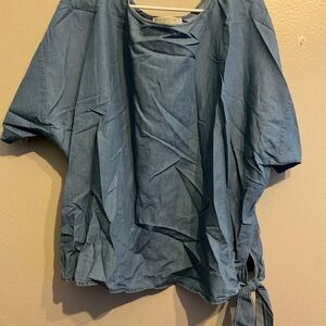 Denim Blue Tie-Side Top